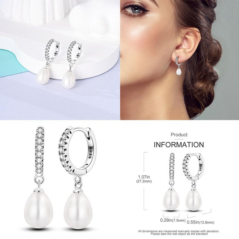 New Earrings 100% Genuine 925 Silver Women Hoop Earring Women's Wedding Engagement Girlfriend Wife Birthday Gift