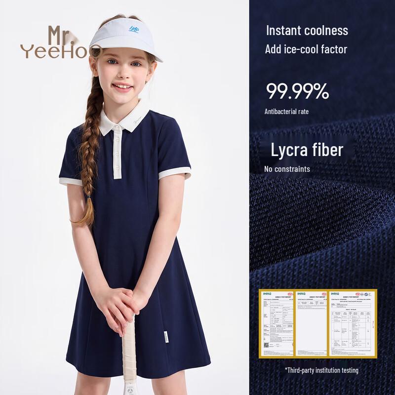 YEEHOO Girls' Cotton Cooling Polo Dress