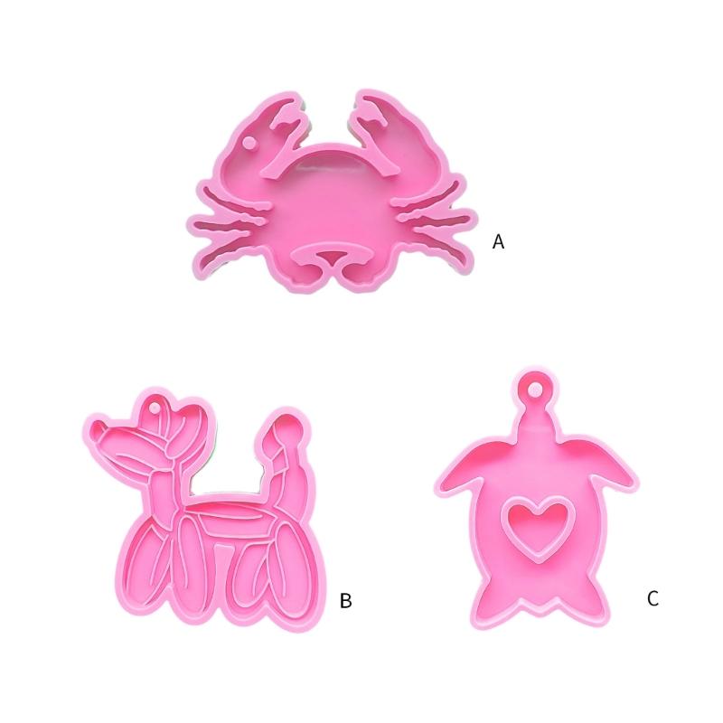 Krab Dog Želva Klíčenka Silikonová forma s dírkou Přívěsek na klíče Přívěsek Ručně vyráběná forma Valentýnský dárek k narozeninám Šperky