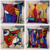 Abstract Painting Cushion Cover Decoration Nordic Style Colorful Cartoon Girl Pillowcase Sofa Home