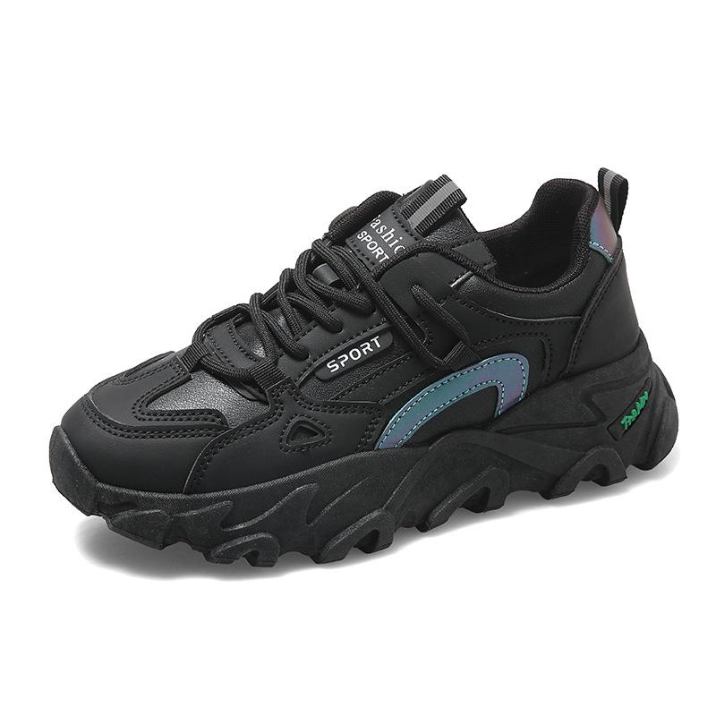 Dad Shoes Children's New 2025 Popular Leather Surface White Shoes Versatile Students Lightweight Shock Absorption Soft Sole Sports Running