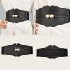 Simulation Fashion Gemstone Decoration Women Black Elastic Belt For Daily Use