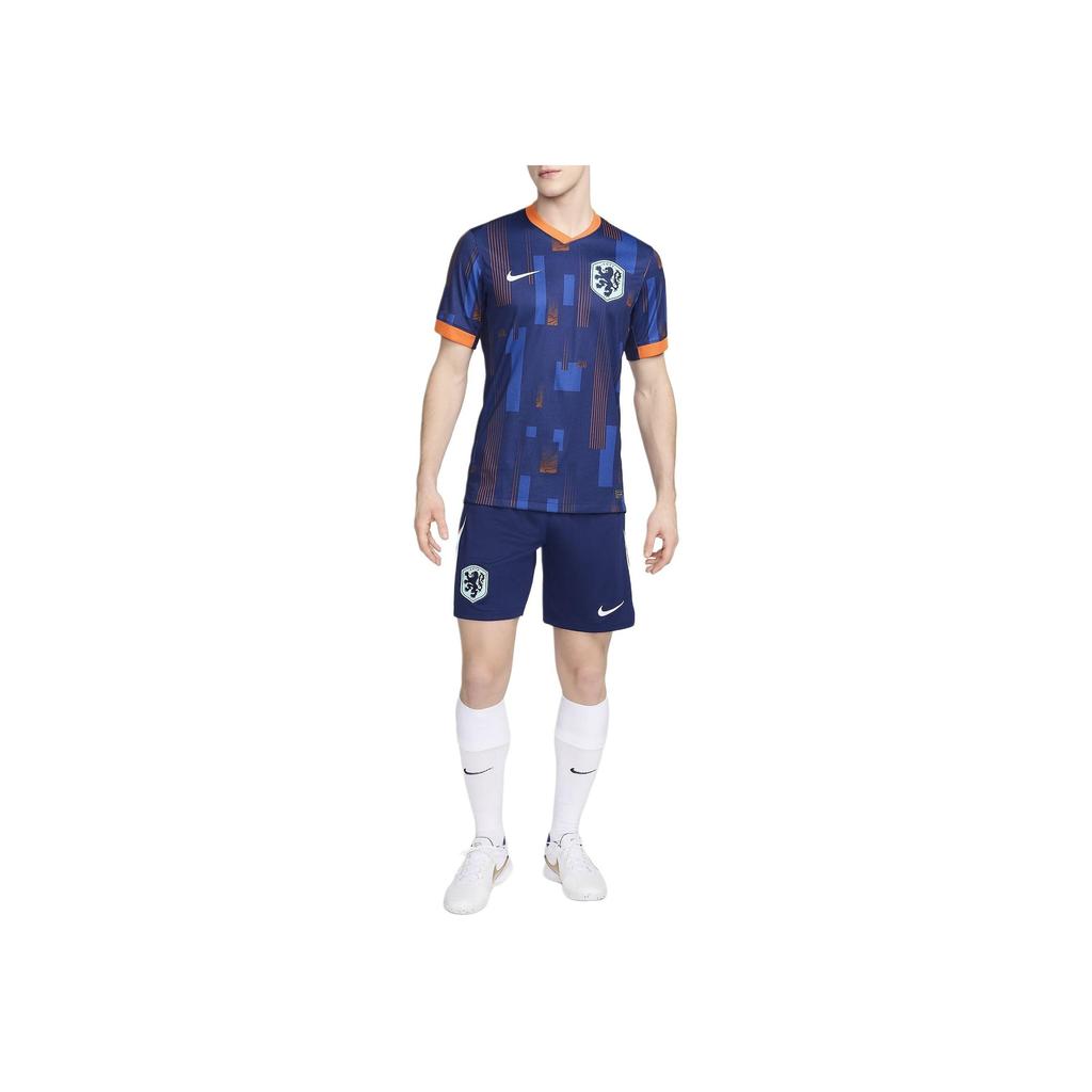 Nike Embroidered Logo Print Straight Fit Short Sleeve Soccer Shirt Men Tops Dark-Blue FJ1260-492