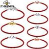 Red Classic Leather Charm Bracelet Fit Original DIY Bead Bracelets For Women Jewelry Gifts Making