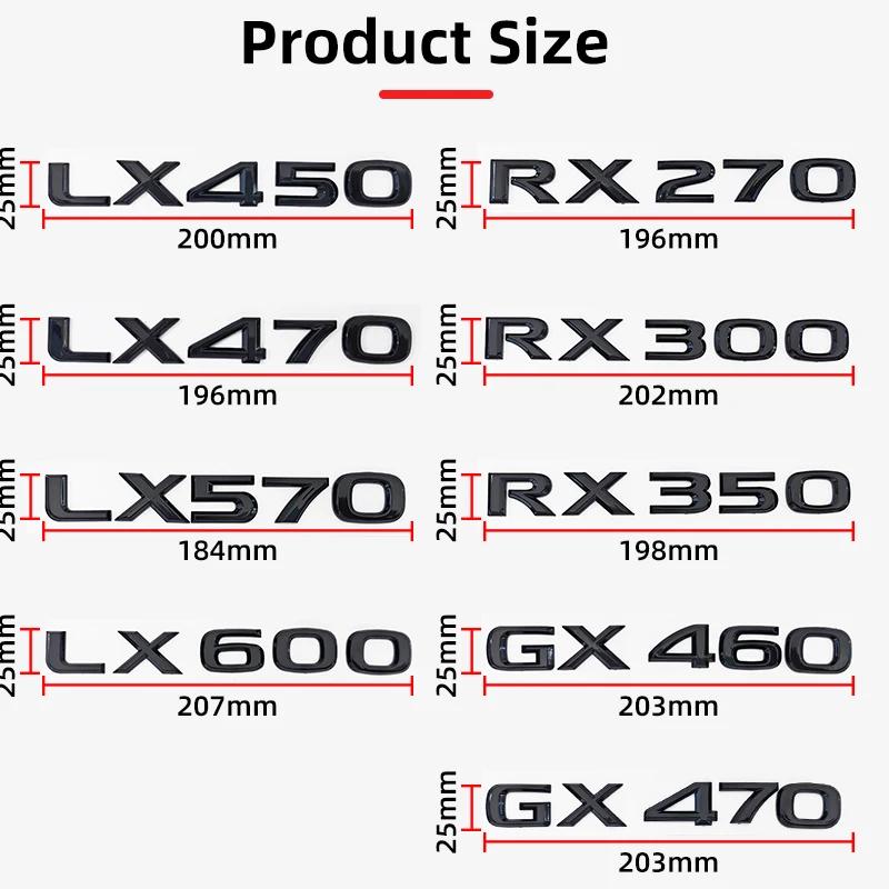 3D ABS Logo For Lexus GX470 LX570 LX600 RX350 RX300 Emblem Number Letters Sticker Car Trunk Badge Adhesive Decal AccessoriesDX7