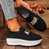 Large size spring and autumn new thick-soled flying-woven casual shoes women's fashion versatile casual shoes