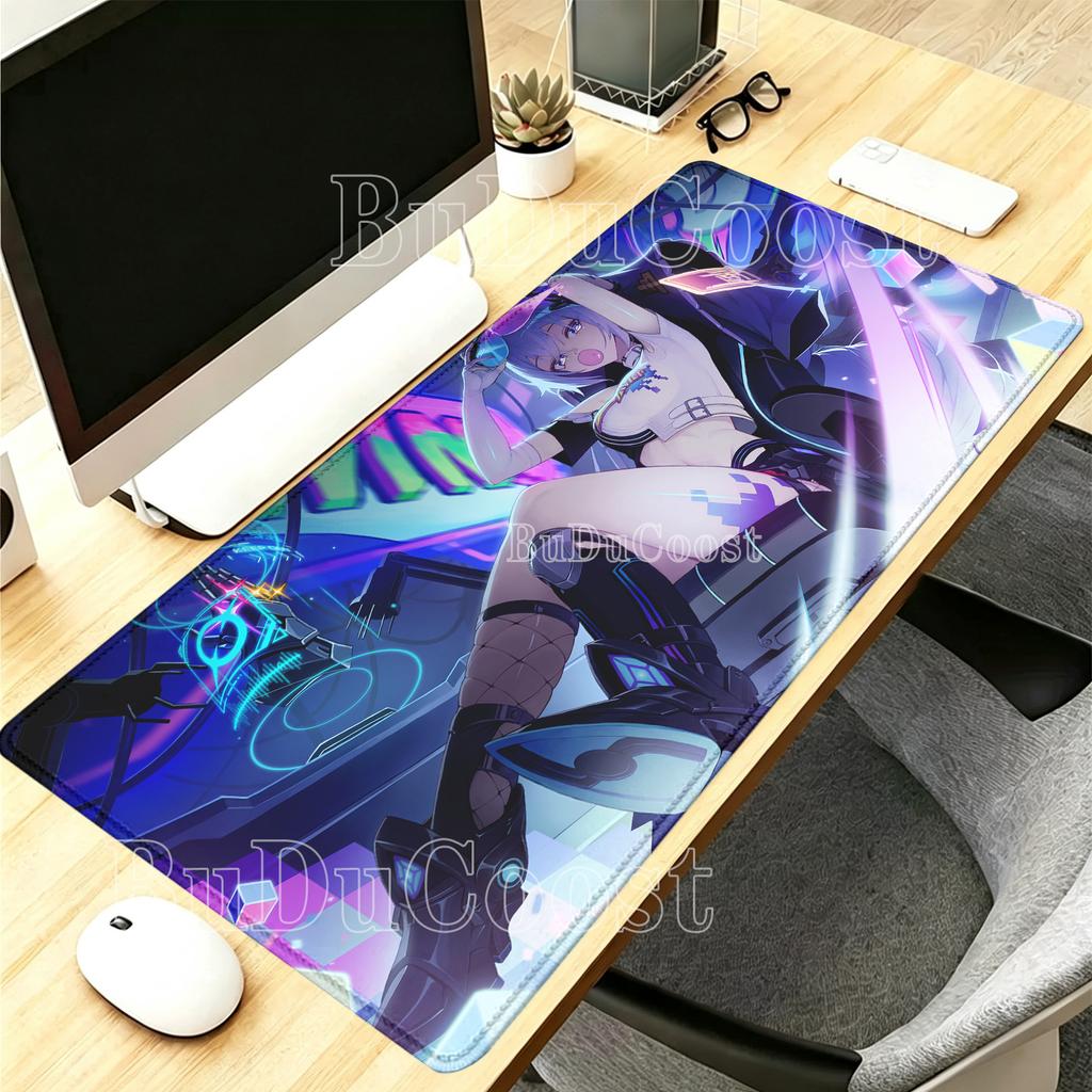 HSR Honkai Star Rail Silver Wolf LV.999 XXL Mousepad Overlock Keyboard Anime Girl Kawaii Esports Mouse Pad HD Printing Desk Mat