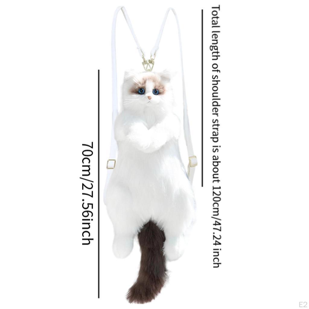 Cute Cat Plush Backpack Funny Soft Bag for Children Pet Lovers Adults Gift