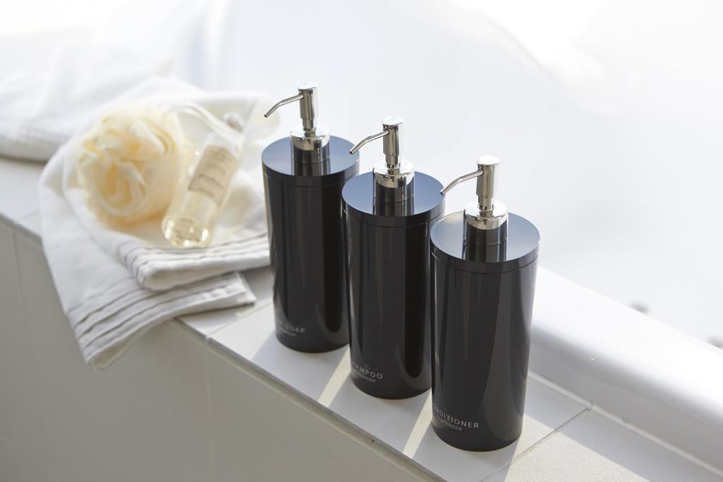 Yamazaki Jitsugyo Dispenser Tower Round Shampoo Black 2929 Two-Way