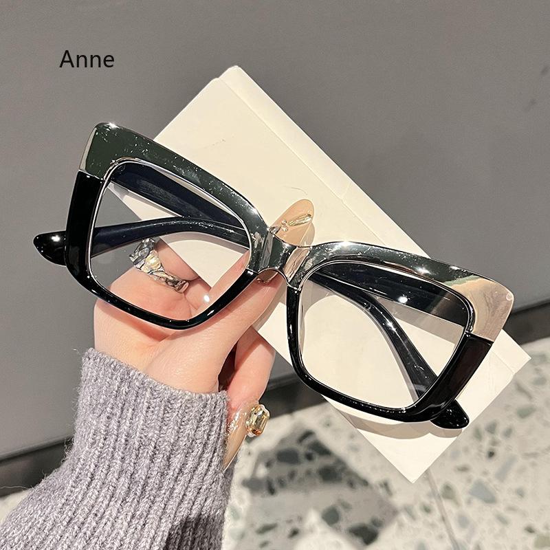 Clear Thick Frame Red Glasses Frame Women Fashion Ooversized Cat Eye Optical Spectacle Eyeglasses Frames Trendy Ladies Eyewear