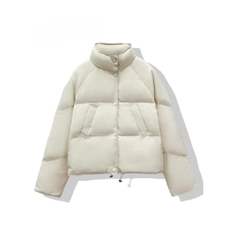 

Жіноча пухова куртка нового невеликого дизайну, біла качина пухова хлібна куртка, молочно-блакитна коротка куртка S (80-60kg can wear)