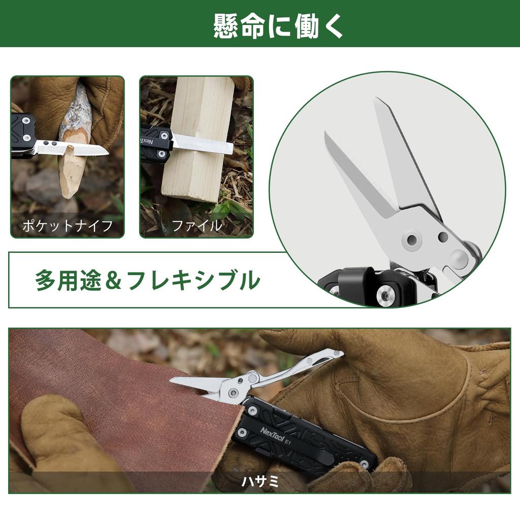 NexTool E1 10 Functions Camping Accessory Folding Knife Interchangeable Utility Knife Dual Head Screwdriver Scissors EDC Portable Mini Tool Multi-Tool