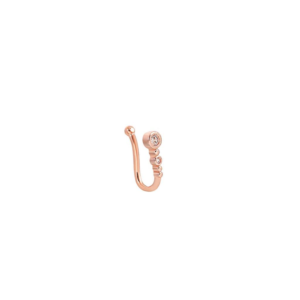 European & American Geometric Diamond Inlaid Non-piercing U-shaped Nose Clip