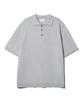 Hejiseu [His] Gray Cool Linen Short Sleeve Collared Knit