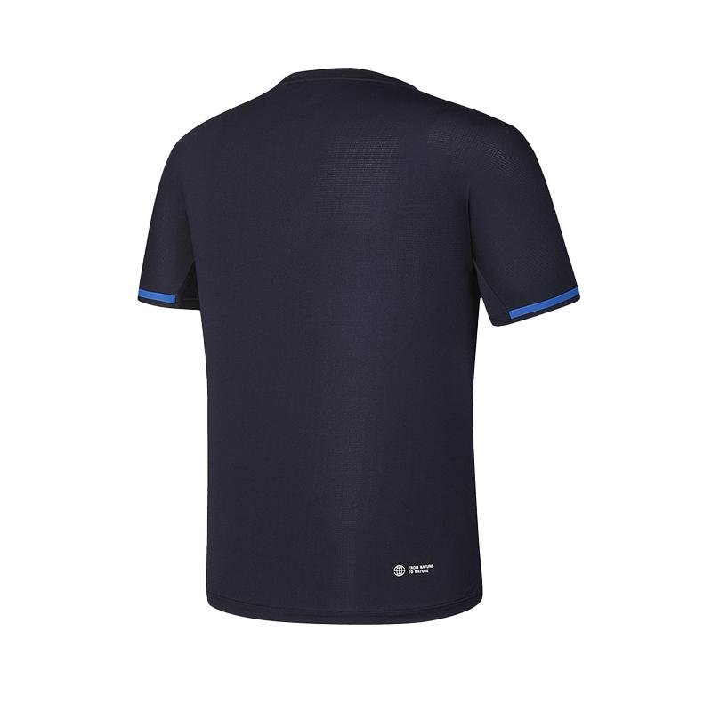 FILA Tennis Series Casual Solid Color Round Neck Short Sleeve T-Shirt Men Tops Royal-Blue A11M423114FNV