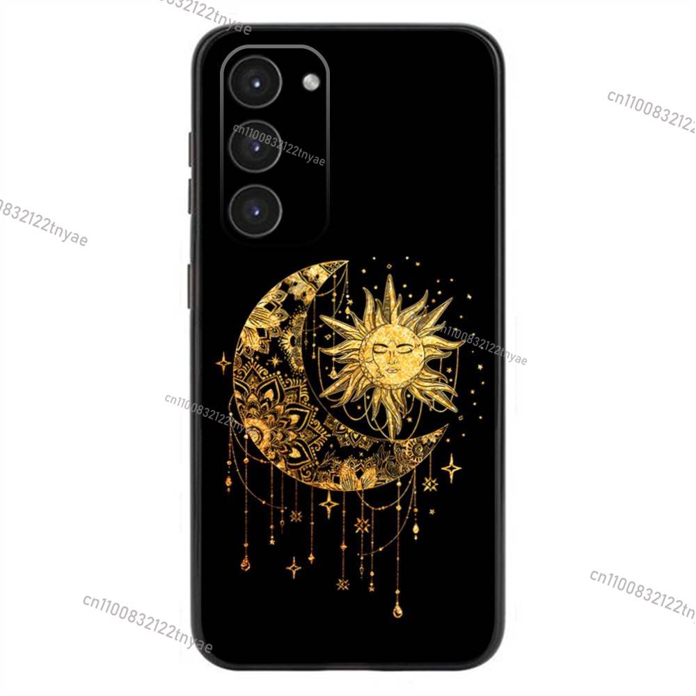 Suns Moons Clouds Astrological Phone Case For Samsung Galaxy A20,21s,22,31,32,52,53,72,73,80,91 Soft Liquid Silicone Black Cover