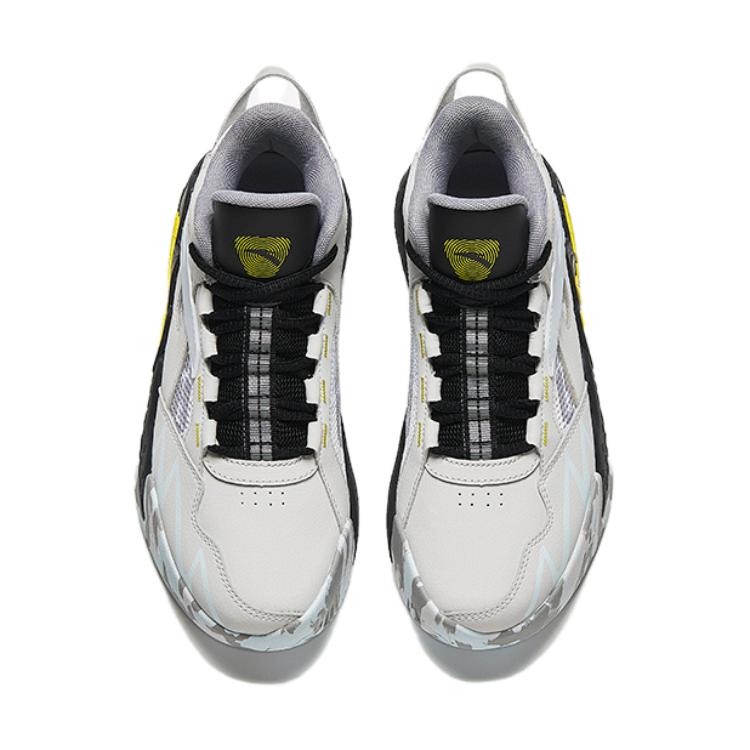 Anta Kids Sports Comfortable Non-Slip Shock Absorbing Mid-Top Basketball Shoes Kids Basketball Shoes Beige Black A12441107-6