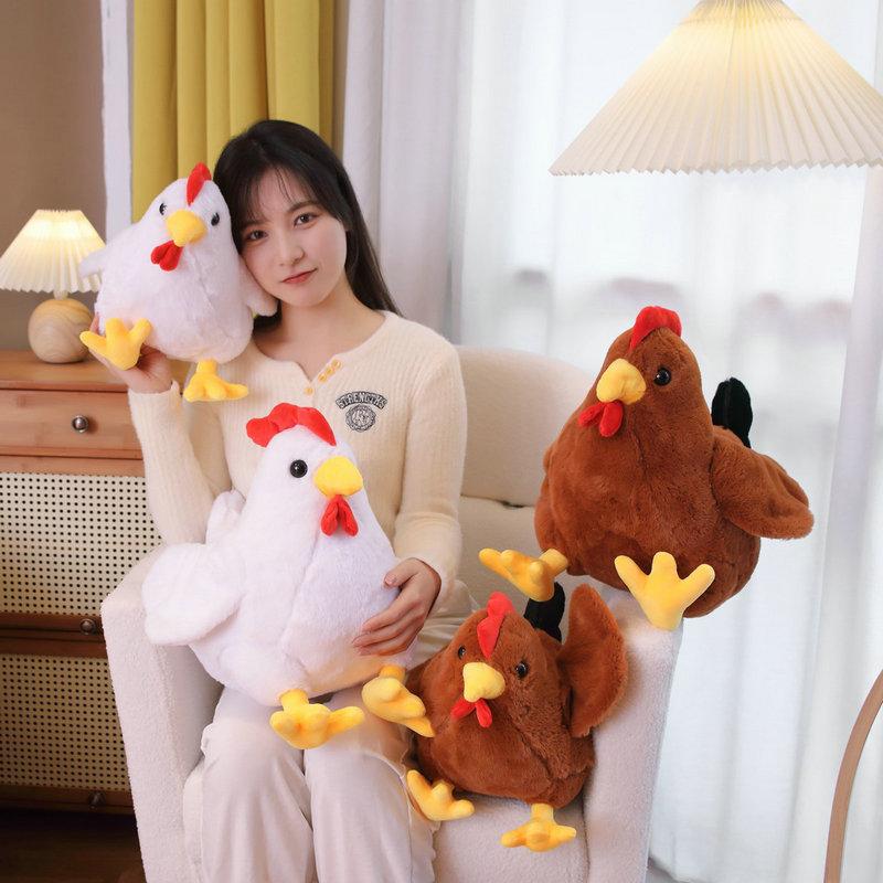 New 30cm/40cm Simulation Cock Plush Toys Stuffed Soft Chicken Dolls Animal Poultry Pillow Funny Home Cushion Decor Birthday Gift