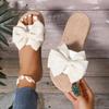 Women Slippers Fashion Trend Bow Anti Slip Sandals Wear-resistant Comfortable Soft Sole Flat Heel Slippers Home Slides Women