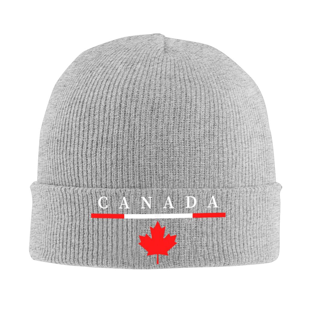Canada Pride Canadian Flag Maple Knitted Hat for Women Unisex Skullies Beanies Winter Hats  Warm Cap