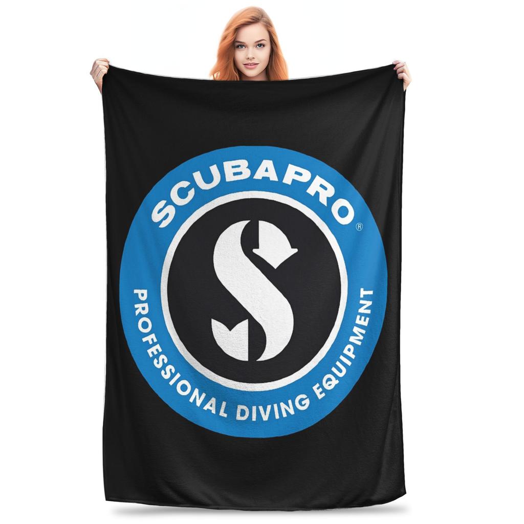 Flannel Throw Blanket Scubapros Diving Logo Warm Plush Blankets Soft Bedspread for Bed Living room Home Travel Couch