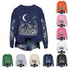 Women's Halloween Print Sweatshirt Loose Fit Casual Pullover Top for Fall and Winter