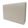 Used 9921 Business Card Holder 468994 7946 Grain Powder Textured Leather Bifold Logo Ivory Unisex from Japan AUTHENTIC