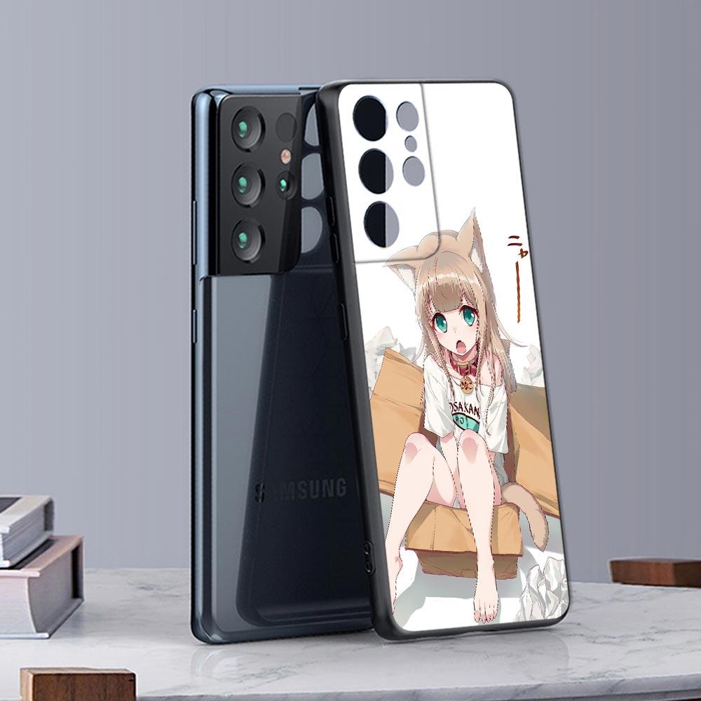 Husă pentru pisici Cosplay pentru Samsung Galaxy S21 S22 S20 Ultra FE Plus S7 S8 S9 S10 Plus Huse Funda Lovely Cute Kawaiii Girl Anime