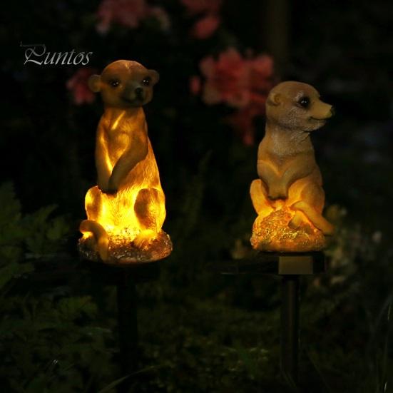 Landscape Lighting for Paths Solar Meerkat Garden Light, Outdoor Waterproof LED Light with Stake, Auto On/off Night Lights Cute Lamp Walkway Courtyard
