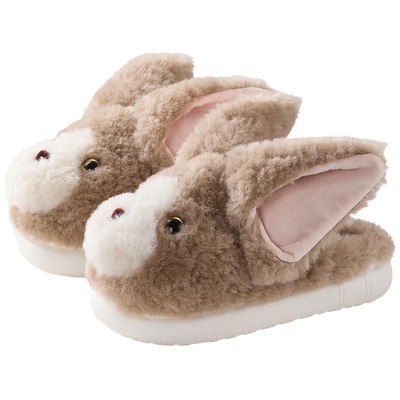 Cute German cat cotton slippers women's winter new indoor home warmth cartoon thick-soled fluffy slippers