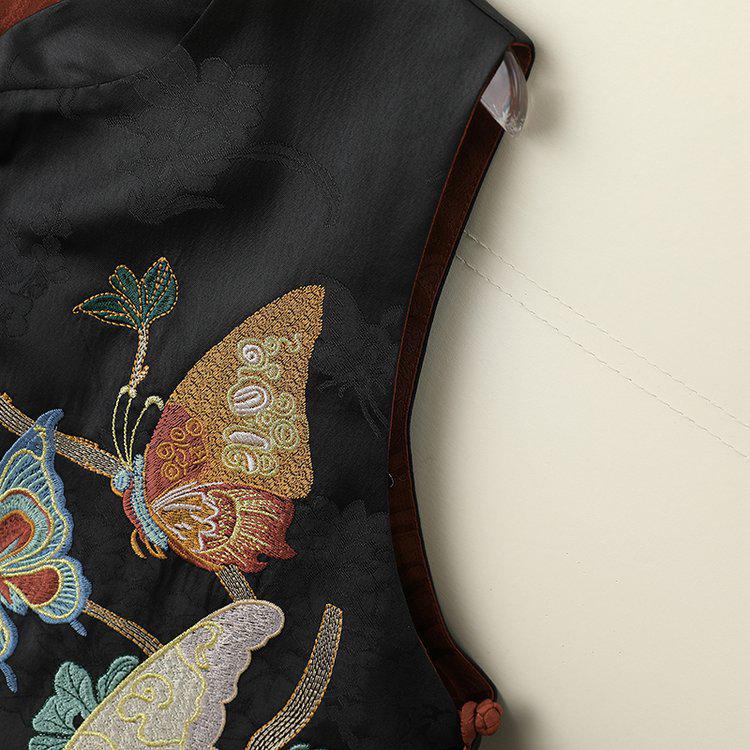 2026 Spring Double-Sided Embroidered Chinese Style Women's Sleeveless Jacket Vest