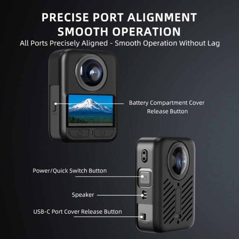Durability Silicones Protective Cover For 360 Camera Shockproof Antislip Grip Full Body Case Enhances Drop Protections