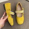 Women Flats Loafers Shoes Bead Chain Elegant Sandals Lolita Woman Shoes 2025 Summer Designer Cozy Dress Mujer Chaussures