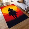 Cowboy Silhouette Against Sunset Non-slip rug suitable for living room and bedroom sofas sofas