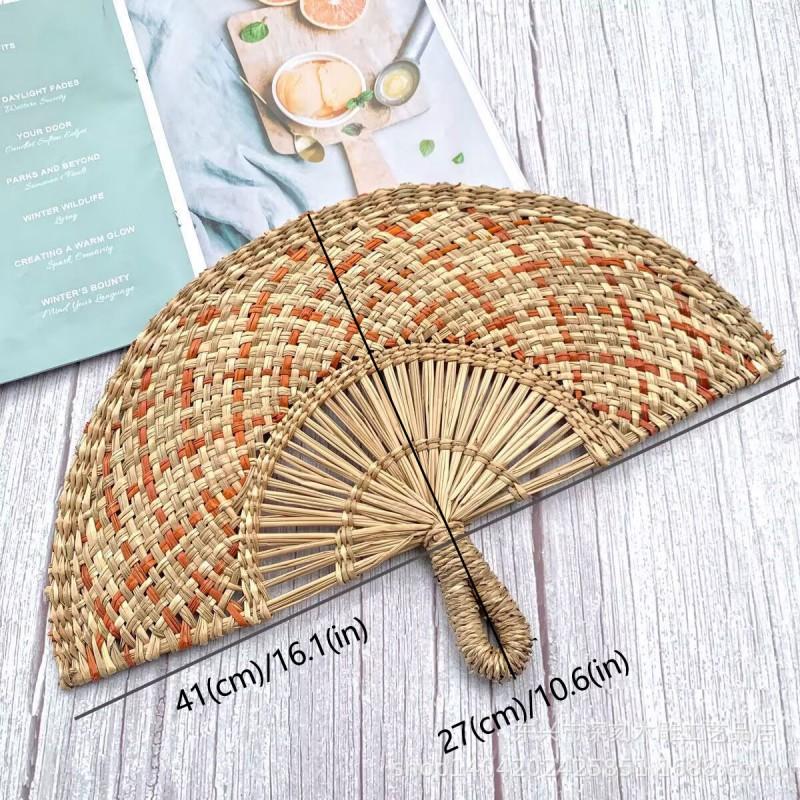 Handwoven Seagrass Wall Fan Decorative Hanging Home Boho Style Natural Fiber Craft