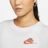Nike Cartoon Strawberry Logo Print Comfortable Breathable Fashion Round Neck Versatile Short Sleeve T-Shirt Women T-Shirt White DR9017-100
