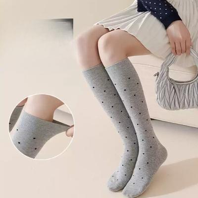 Autumn and Winter Polka Dot Skinny Leg Socks, Sweet Socks, Women's Long Socks, Combed Cotton Boneless High Pile Socks