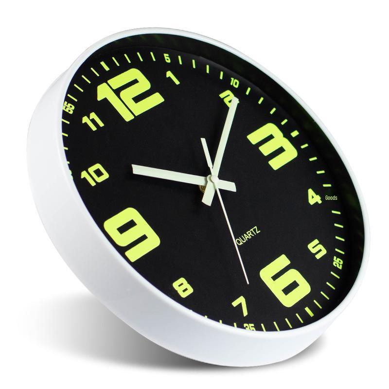 12-Inch Silent Luminous Quartz Wall Clock - Plastic, Creative Design, Popular Item