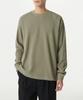 Waffle Relaxed Crew Neck Long Sleeve T-Shirt [Sage]