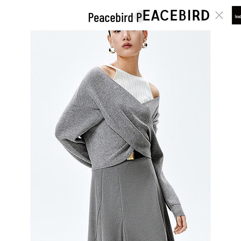 Peacebird Women s Faux Two-Piece Knitted Pullover S