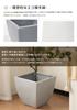 OSJ Large Size with Drainage for Exterior and Outdoor Use Stone-Look Planter, Small, 11, Hole, Eco-Friendly, Gray, Square,