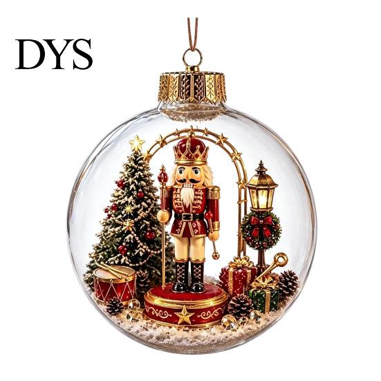Christmas Housewarming Gifts Story Ornament, Acrylic Hanging Angel Santa Claus for Family Candy House Designs, Ball Shape Festive Decoration