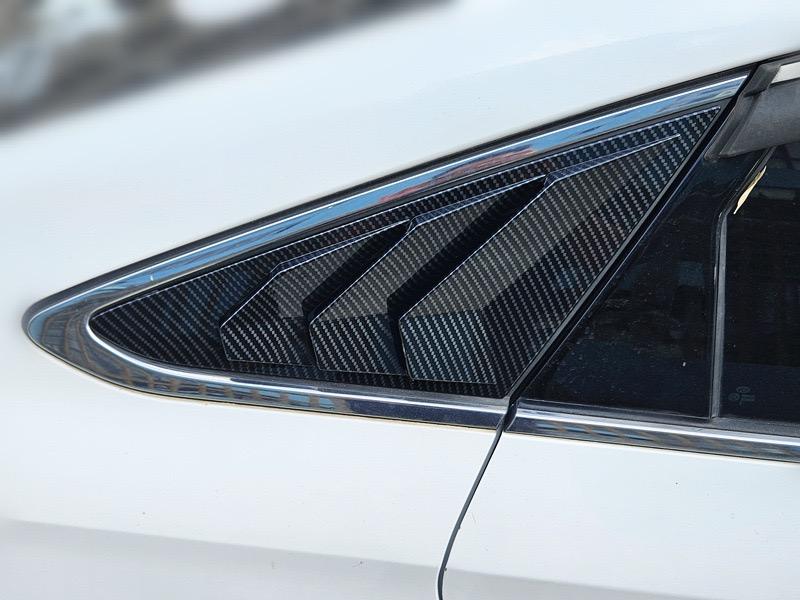 For Hyundai Sonata 9th 2015-2019Car Rear Louver Window Side Shutter Cover  Trim Sticker Vent Scoop Blind Shades Carbon Fiber ABS