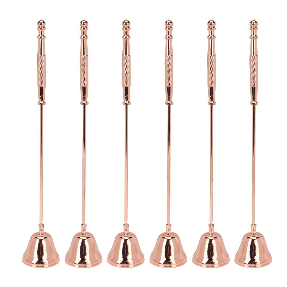 6pcs Ergonomic Handle Candle Snuffer Rose Gold Candle Extinguisher Tool Scented Candles