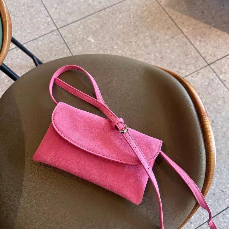 Rose red mobile phone bag women's new textured suede small bag versatile single shoulder messenger mini envelope bag