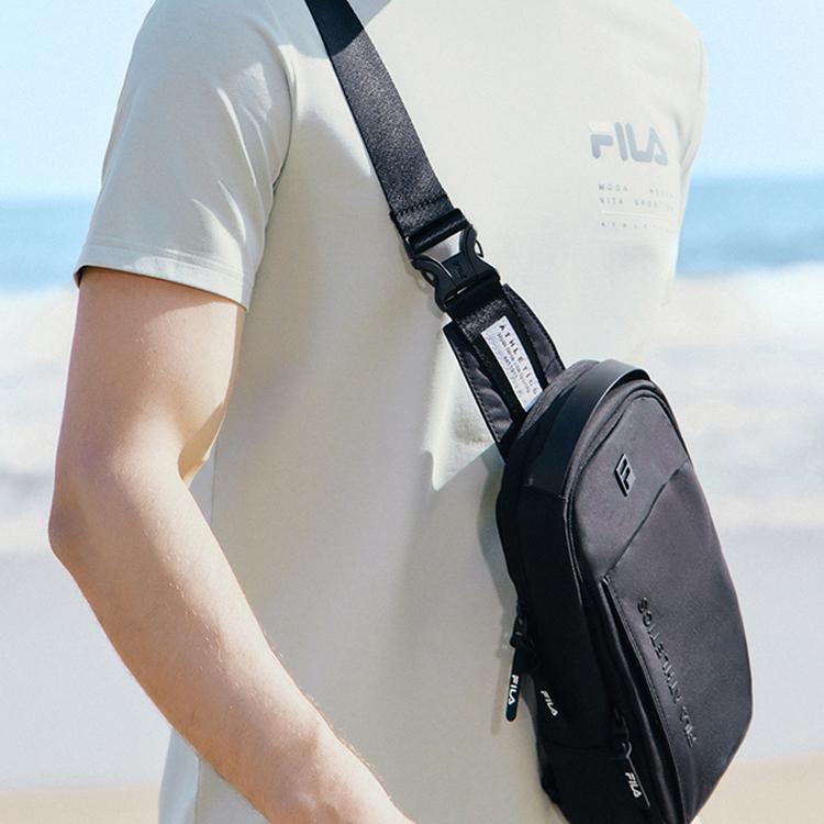 New FILA Fabric Sling Bag Handbag Shoulder Bag Crossbody Bag Regular Men's Black A13M321101F-BK