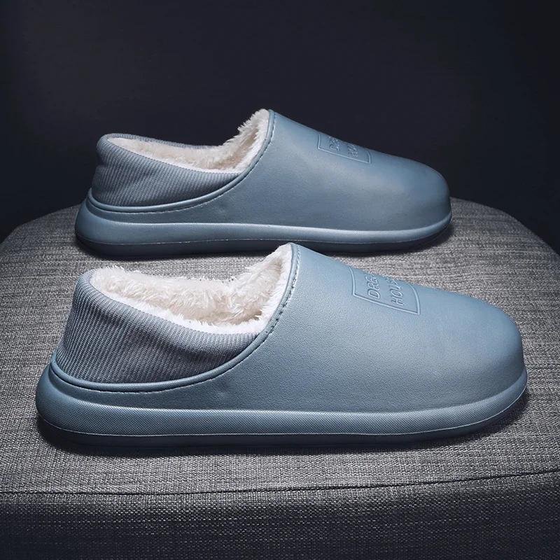 Chaussures pour Hommes Couple Femmes Chaussons d'Intérieur Recouvrant le Talon Intérieur et Extérieur Doux et Confortable Ajouter du Velours Imperméable Antidérapant Chaud