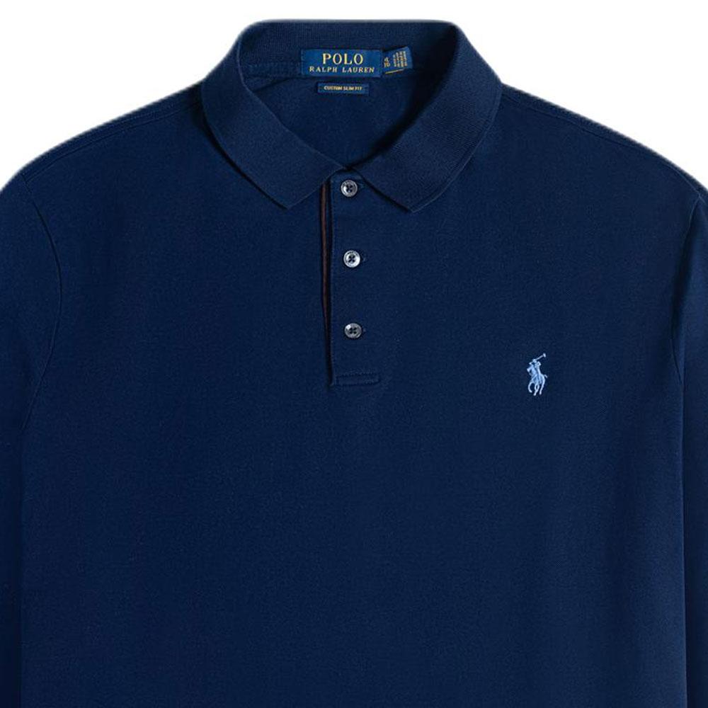 Polo Ralph Lauren Ss24 Pony Logo Embroidered Long Sleeve Polo Shirt Men tops Navy-Blue 710671781-005