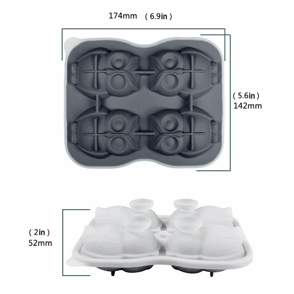 Multicavity Animal Owl Drink Ice Tray Big Eyes Bird Jelly Candy Chocolate Baking Set Summer Ice Cream Cake Decor Silicone Mold