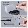 2-in-1 Black Dual-Use Degreasing Cotton Swabs & Ear Spoons - 100 Disposable Swabs for Makeup and Ear Cleaning.